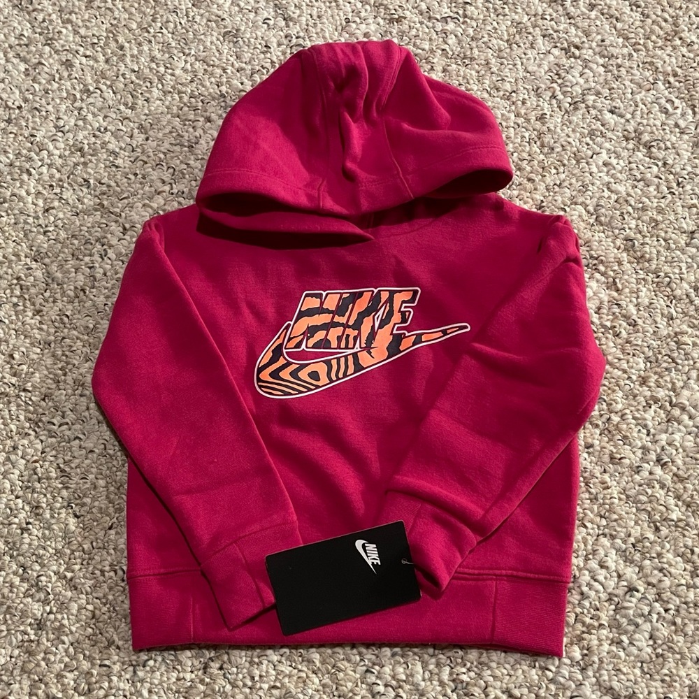 New Nike Girls Pink Electric Pullover Hoodie - Girls Size 2T NWT